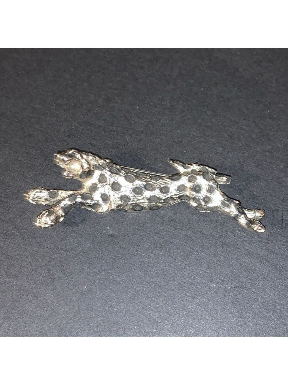 Women's Unbranded Silver and Black Spotted Cheetah Brooch One Size